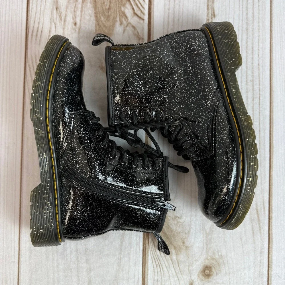Dr. Martens‎ Girls' 1460 Pascal Black Glitter Boots 3Y